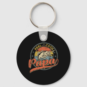 Retro Reel Cool Papa Fishing Fathers Day Key Ring