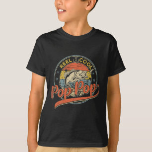 Retro Reel Cool Pop Pop Fishing Fathers Day  T-Shirt