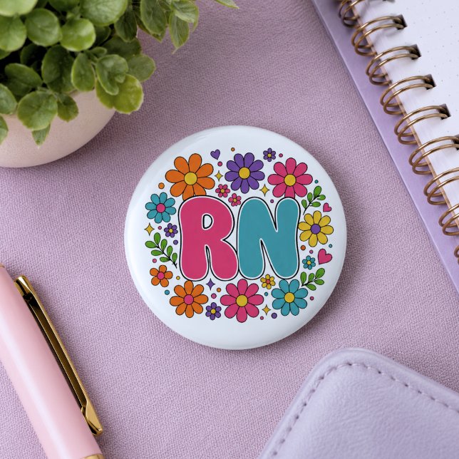 Retro Registered Nurse 6 Cm Round Badge (Creator Uploaded)