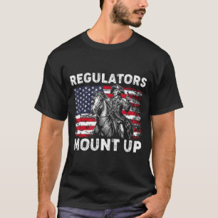 Retro Regulators Mount Up Funny Flag USA Cowboy T-Shirt