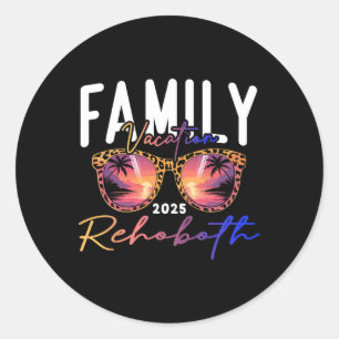 Retro Rehoboth Beach Delaware Sungles Summer Vacat Classic Round Sticker