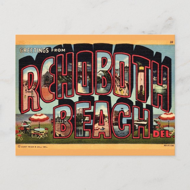 Retro Rehoboth Beach  Postcard (Front)