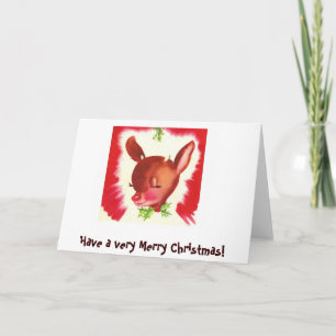 Retro reindeer christmas card