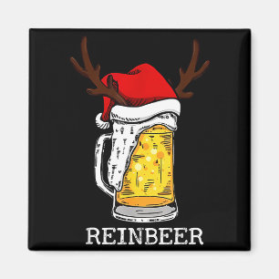 Retro Reindeer Winedeer Reinbeer Matching Couples Magnet
