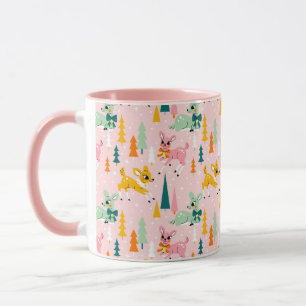 Retro Reindeer Wonderland Holiday Pattern Mug