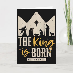 Retro Religious Christmas The King Is Born Christi Card