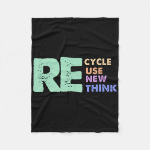 Retro Removed Meme Recycle Reuse Renew Rethink  Fleece Blanket