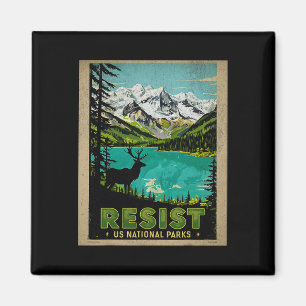 Retro Resist Alt Us National Park Service - Protes Magnet
