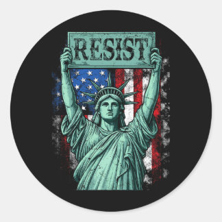 Retro Resist Not My President Anti-trump  Classic Round Sticker