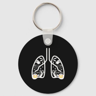 Retro Respiratory Therapist Rt Lung Ghost Pumpkin  Key Ring