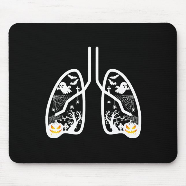 Retro Respiratory Therapist Rt Lung Ghost Pumpkin  Mouse Pad (Front)