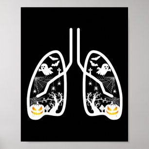 Retro Respiratory Therapist Rt Lung Ghost Pumpkin  Poster