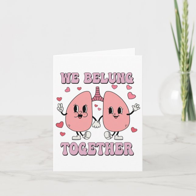 Retro Respiratory Therapist Rt Valentine We Belung Card (Front)