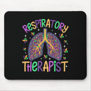 Retro Respiratory Therapy Rt Therapist Mardi Gras Mouse Pad