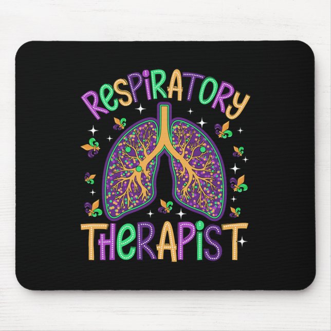 Retro Respiratory Therapy Rt Therapist Mardi Gras  Mouse Pad (Front)