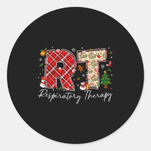 Retro Resratory Therapy Rt Santa Christmas Therapy Classic Round Sticker