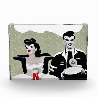 Retro Restaurant Waiter Photo Block