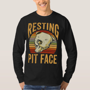 Retro Resting Pit Face Pitbull Dog Pet T-Shirt