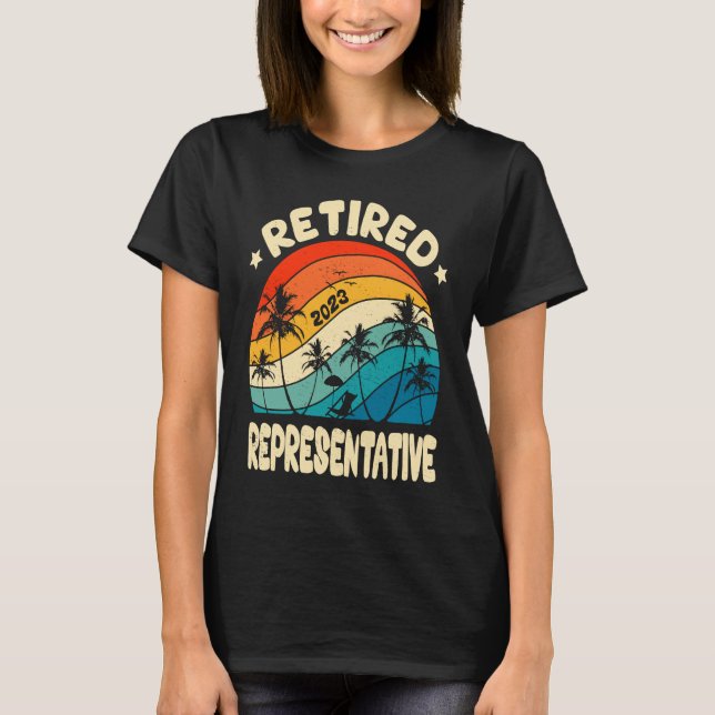 Retro Retired Representative Vintage Retirement Wo T-Shirt (Front)