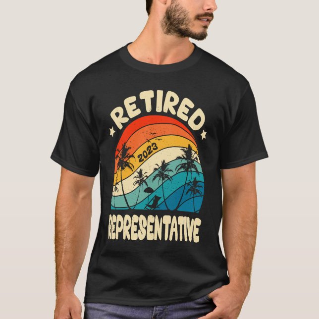 Retro Retired Representative Vintage Retirement Wo T-Shirt (Front)