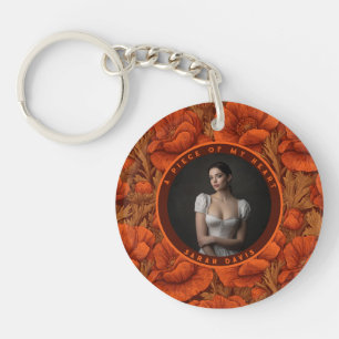 Retro  Retirement Gifts for Wife Floral Anemones Key Ring