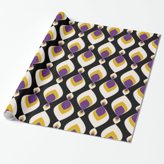 Retro, retro ornament wrapping paper (Unrolled)