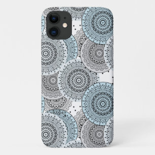 Retro, retro pattern, blue and grey,  elegant Case-Mate iPhone case