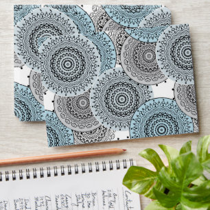 Retro, retro pattern, blue and grey, elegant envelope