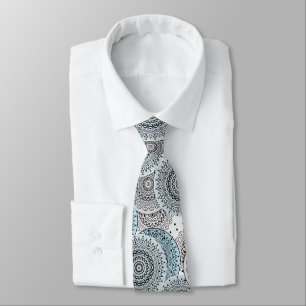 Retro, retro pattern, blue and grey,  elegant tie