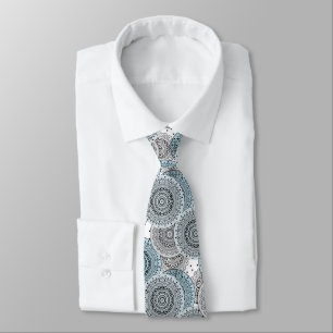 Retro, retro pattern, blue and grey, elegant tie