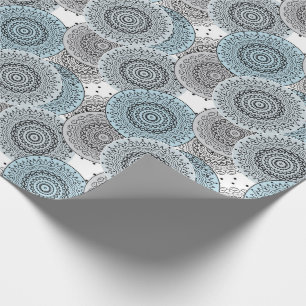 Retro, retro pattern, blue and grey,  elegant wrapping paper