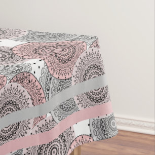 Retro, retro pattern, blue and pink,  elegant tablecloth