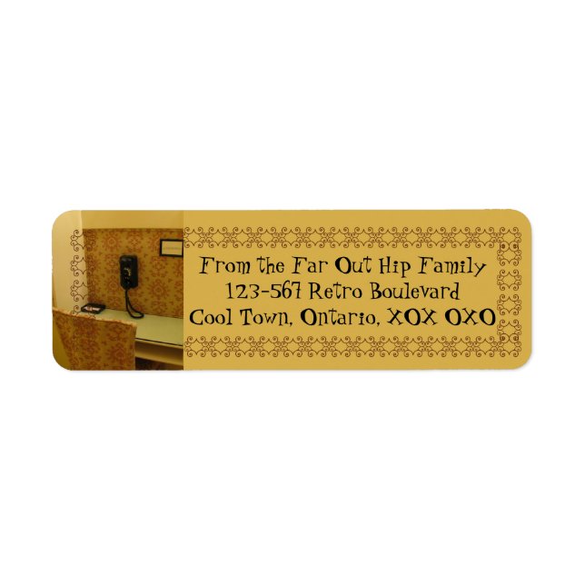 Retro Return Address Label by RoseWrites (Front)