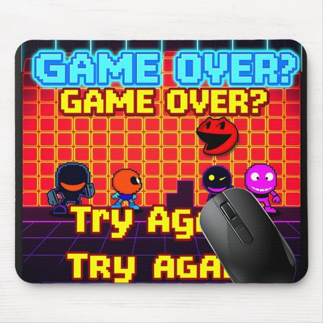 Retro Revival Pixel Art Gaming Mouse Pad – Relive  (Front)