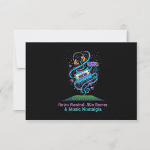 Retro Rewind: 80s Gamer & Music Nostalgia Gift Invitation