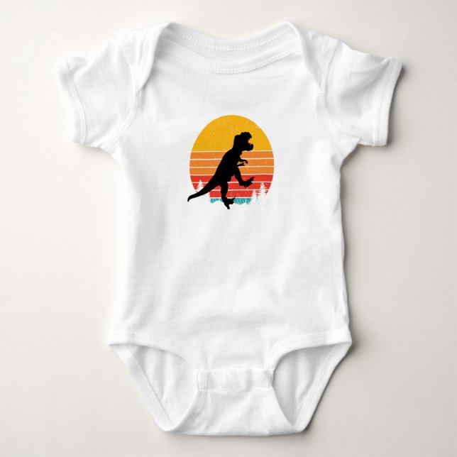 Retro Rex Roars Baby Bodysuit (Front)