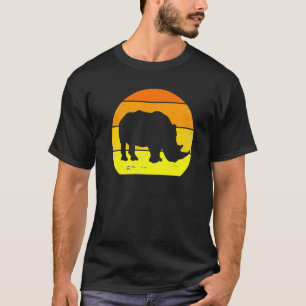 Retro Rhino Vintage Rhino Silhouette Animal  60s 7 T-Shirt