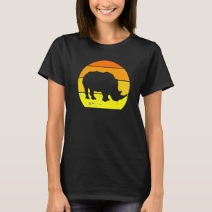 Retro Rhino Vintage Rhino Silhouette Animal  60s 7 T-Shirt