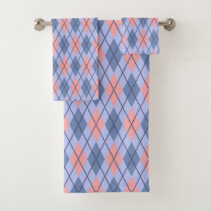 Retro rhombic pattern. bath towel set