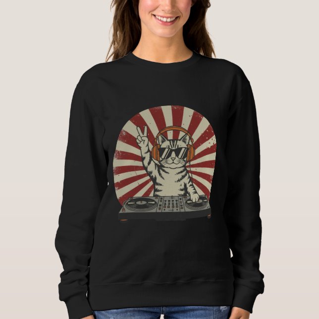 Retro Rhythm: The Meow-Mix Master Sweatshirt (Front)