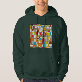 "Retro Rhythms" Abstract Geometry Hoodie