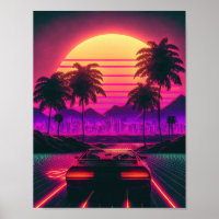 Retro Ride: Racing the Sunset's Synthwaves
