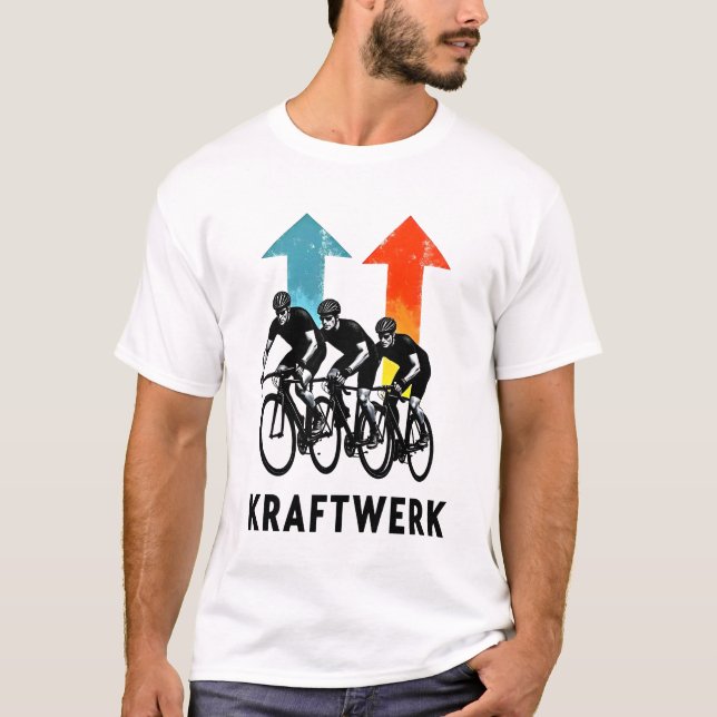 Retro Ride Revolution: Kraftwerk Cycling Crew Tee (Front)