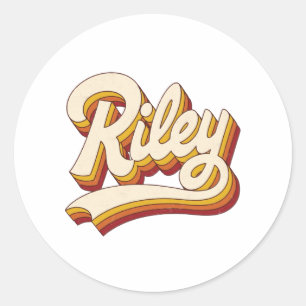 Retro Riley Name 70s Vintage Design Classic Round Sticker