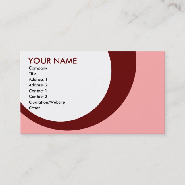 retro rings : maroon business card (Front)