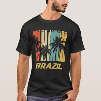 Retro Rio de Janeiro Brazil Palm Trees Vacation T T-Shirt
