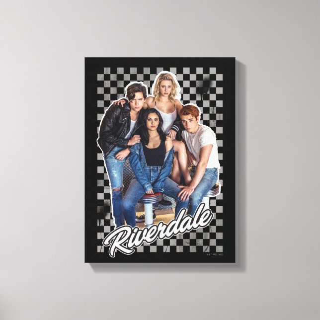 Retro Riverdale Group Graphic Canvas Print (Front)