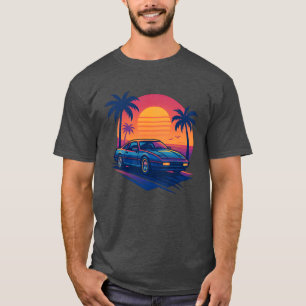 Retro Roads Neon Dreams 80s Car Sunset Art boy vin T-Shirt