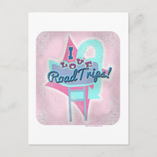 Retro Roadtrip Love Postcard
