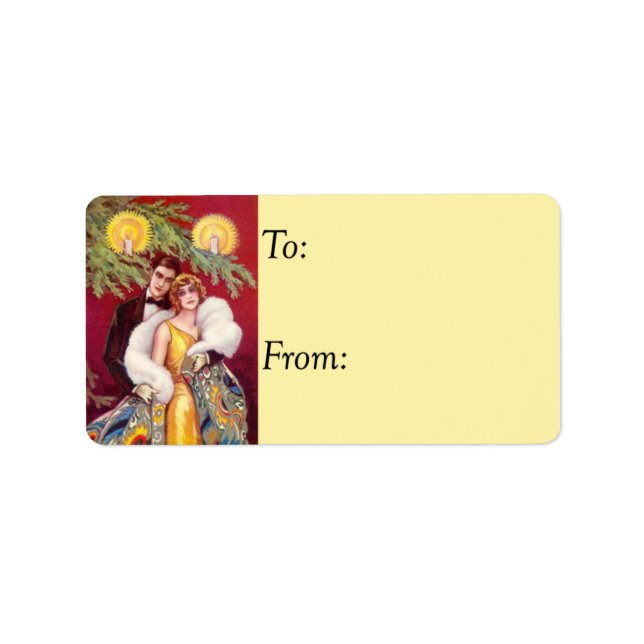 Retro Roaring 20s Vintage Christmas Gift Tag (Front)